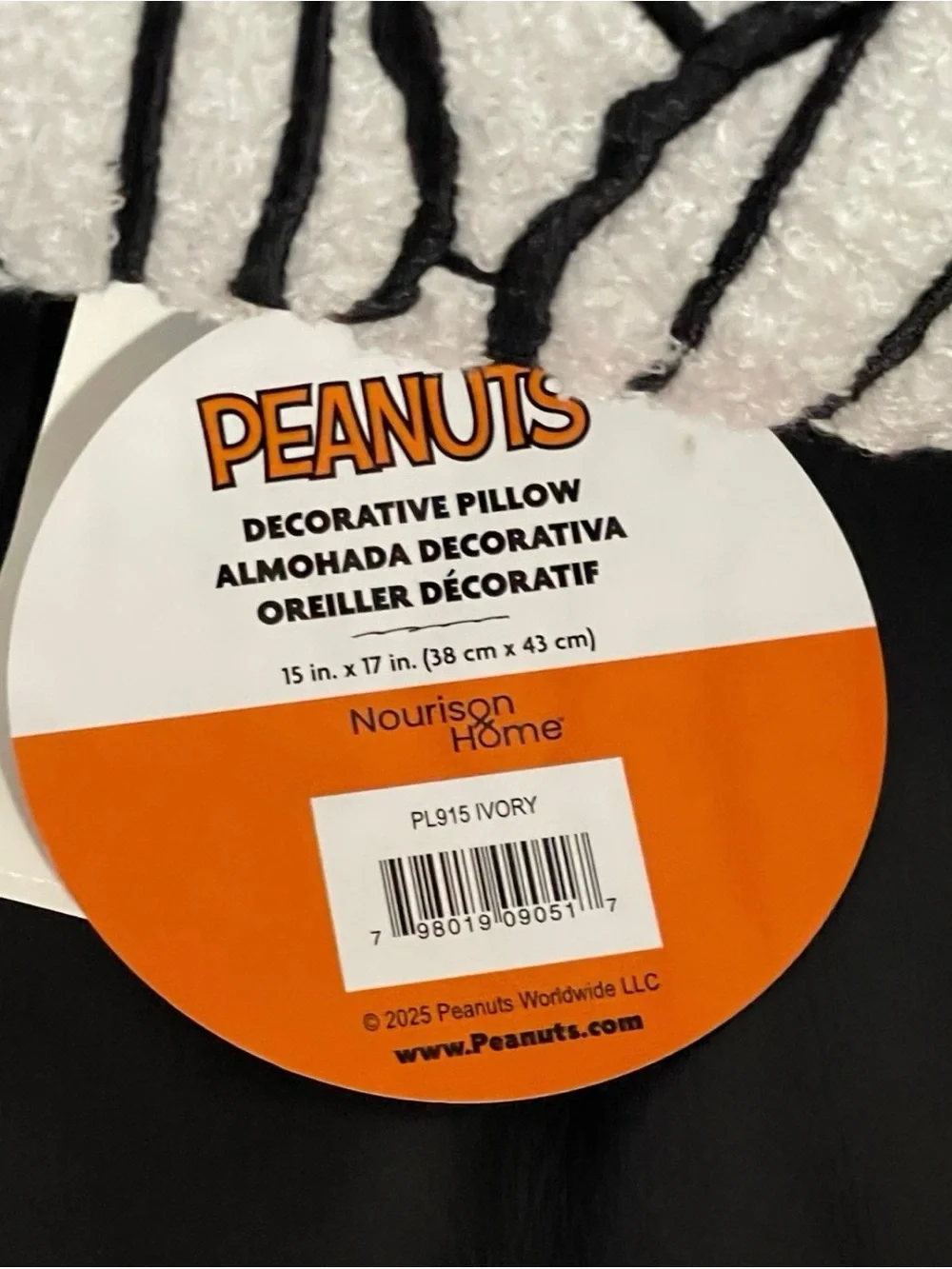 PEANUTS Snoopy Sherpa Fall Pillow Peanuts Fall Pillow
